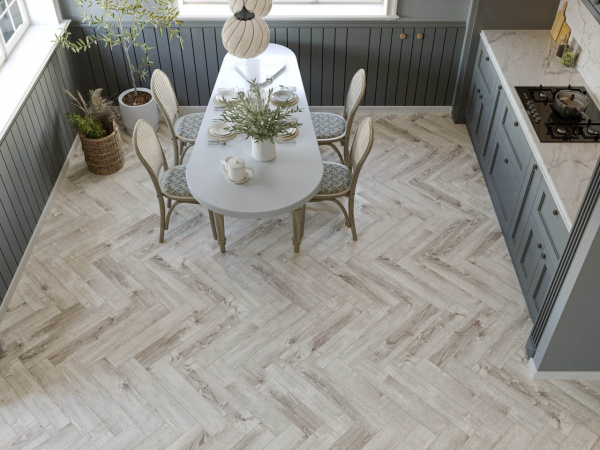 SPC ламинат CronaFloor Дуб Страсбург H005, Herringbone анонс