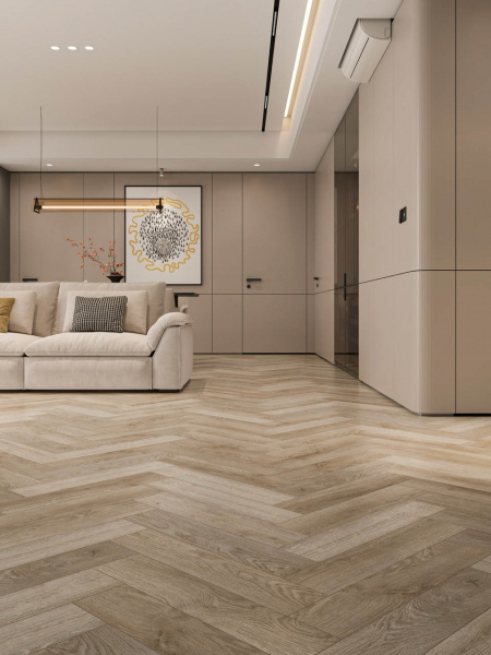 SPC ламинат CronaFloor Дуб Лилль H007, Herringbone анонс